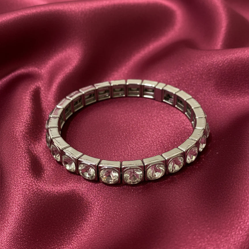 Pulsera Zirconias Plateado