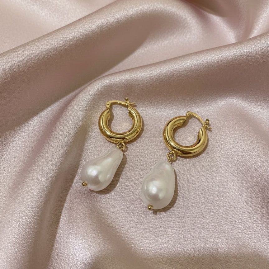 Arracadas Perla Barroca Grande