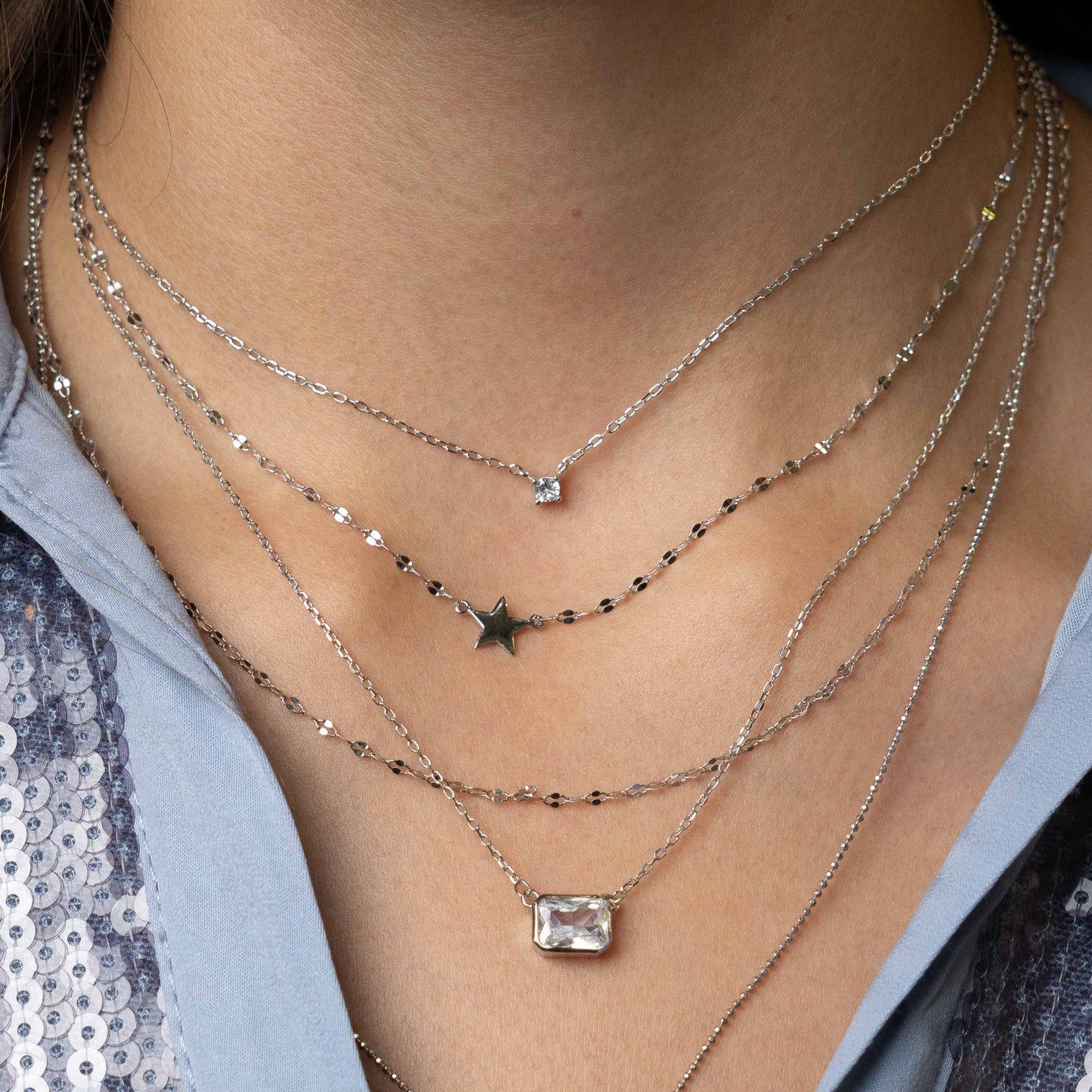 Collar Zirconia Cuadrada