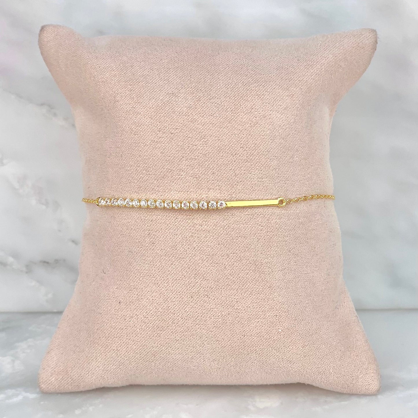 Pulsera Zirconias Dorada