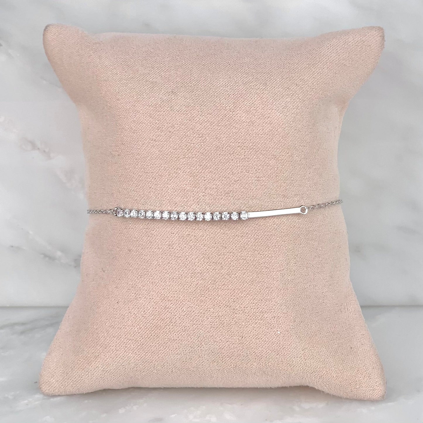 Pulsera Zirconias Plateada