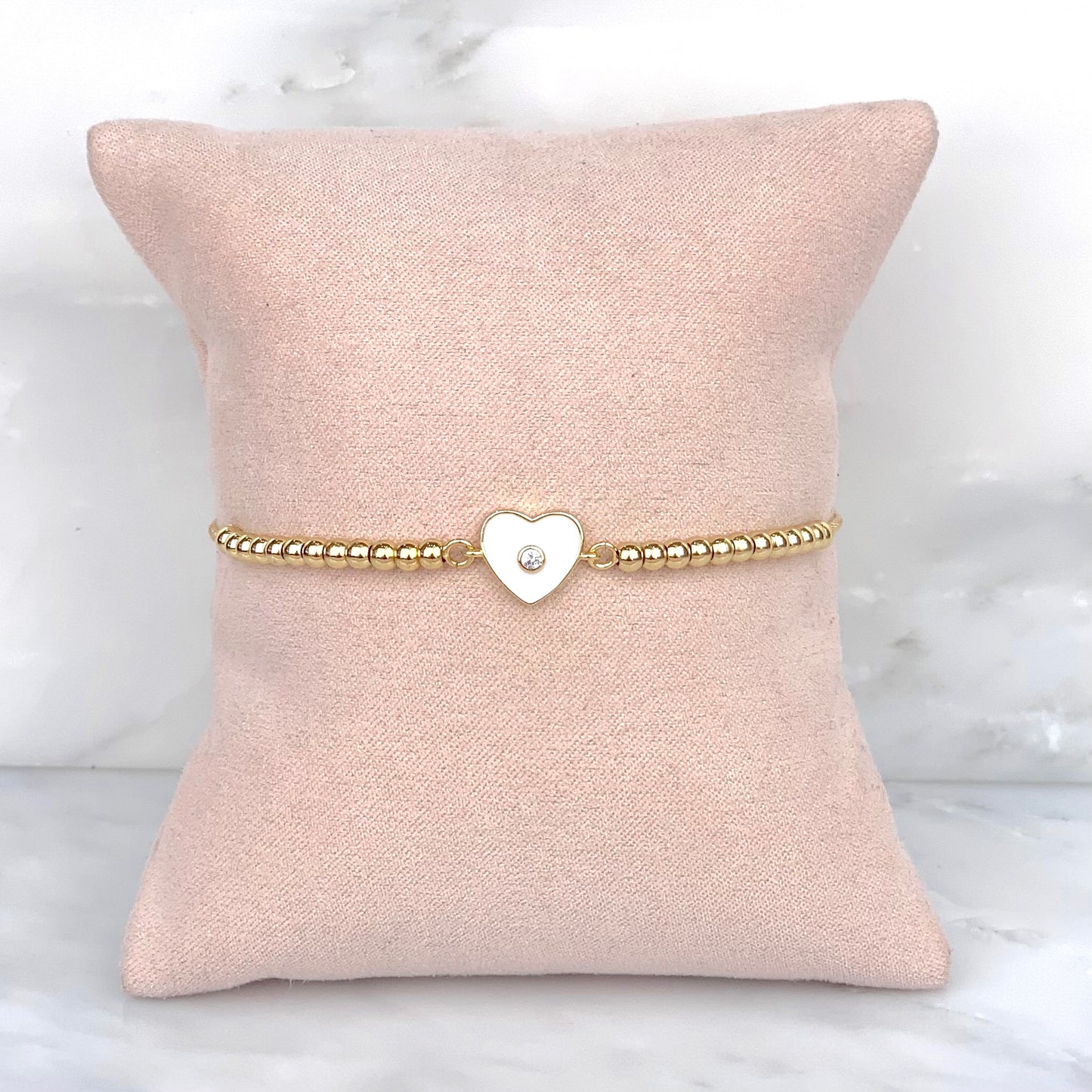 Pulsera Corazón Blanco