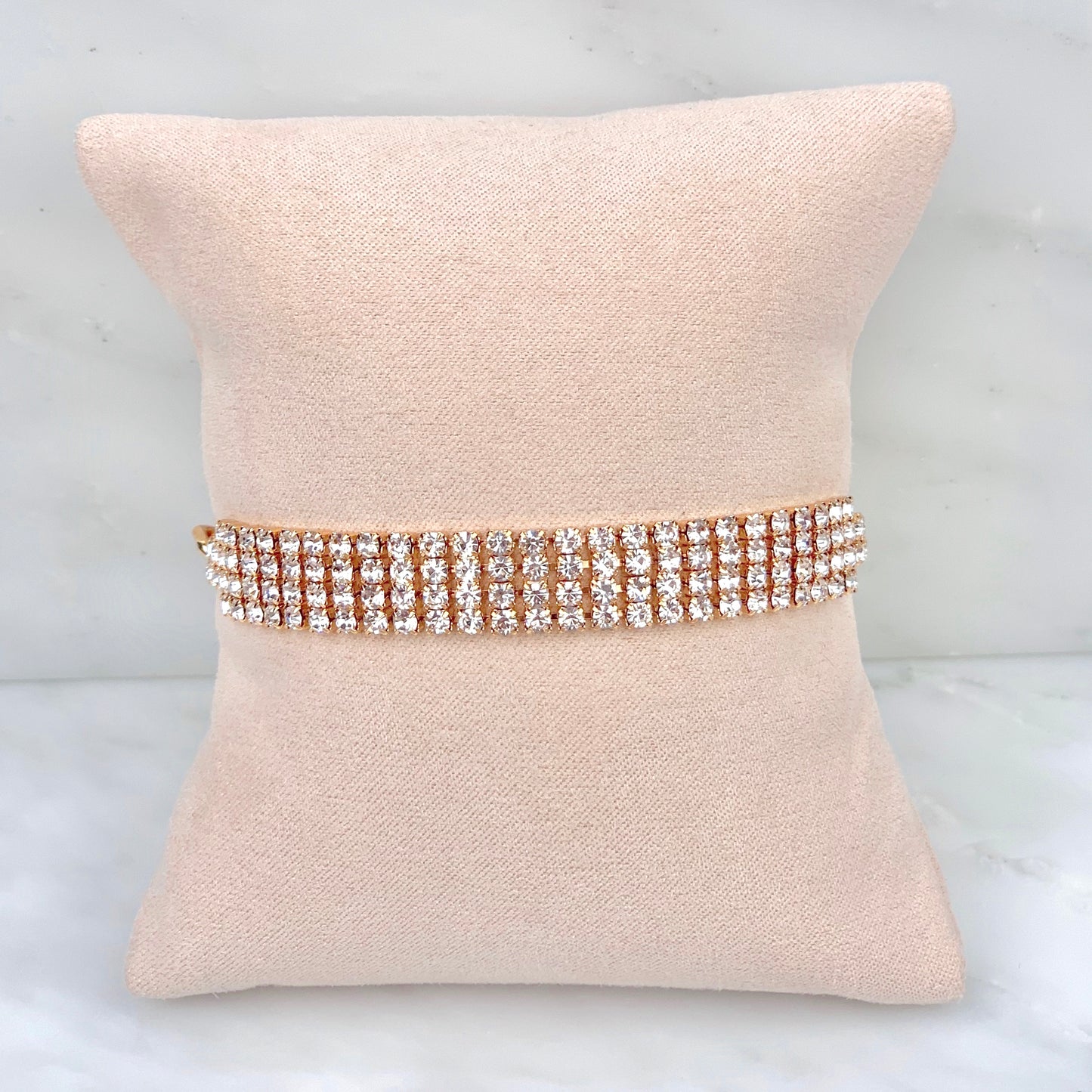 Pulsera mitad cadena y mitad zirconias