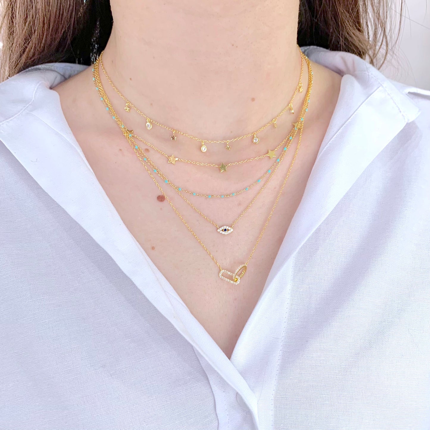 Choker Cinco Estrellas Dorado