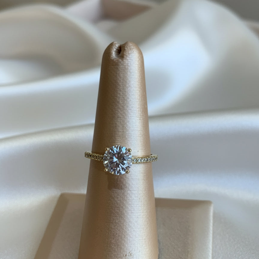 Anillo Ajustable Zirconia Redonda