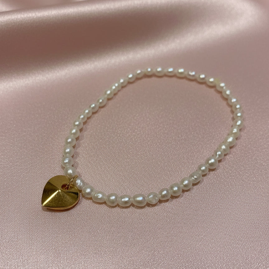 Pulsera Perlas con Corazón