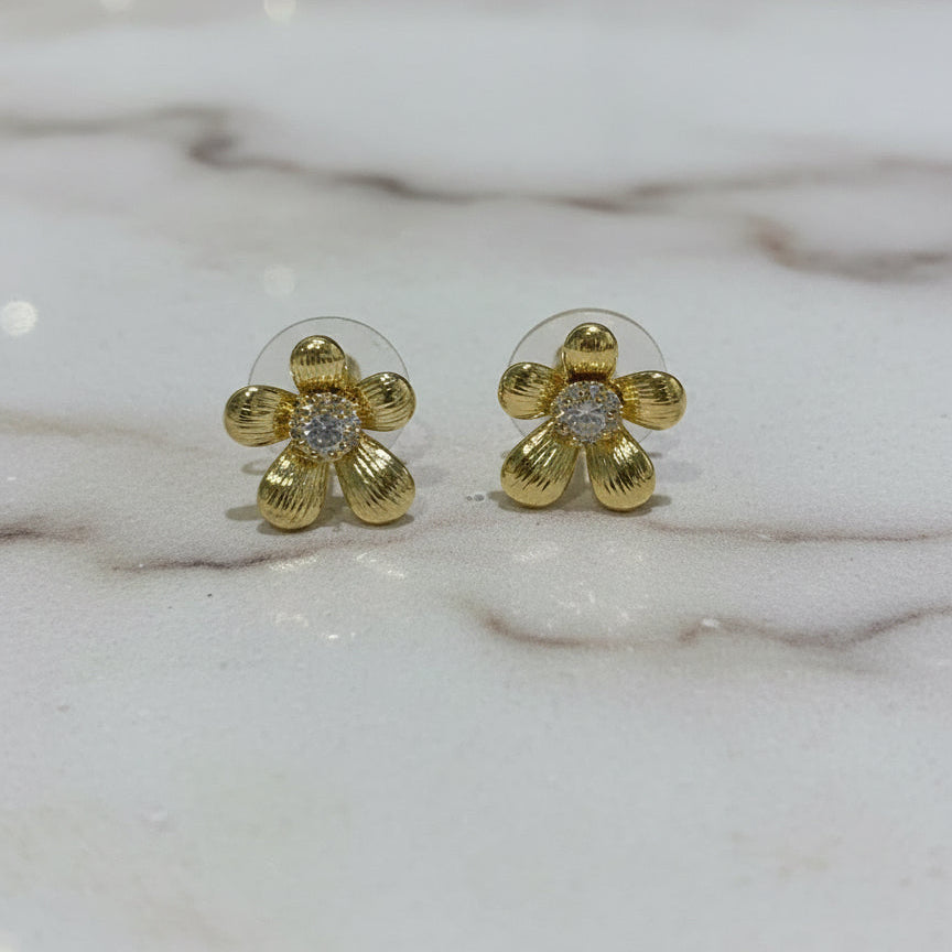 Aretes Flor Zirconia
