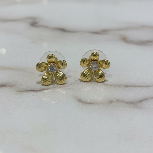 Aretes Flor Zirconia