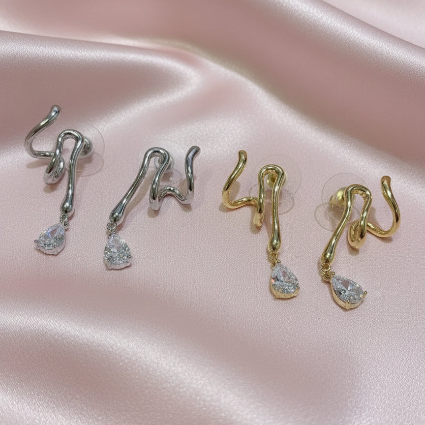 Aretes Líneas con Gotas