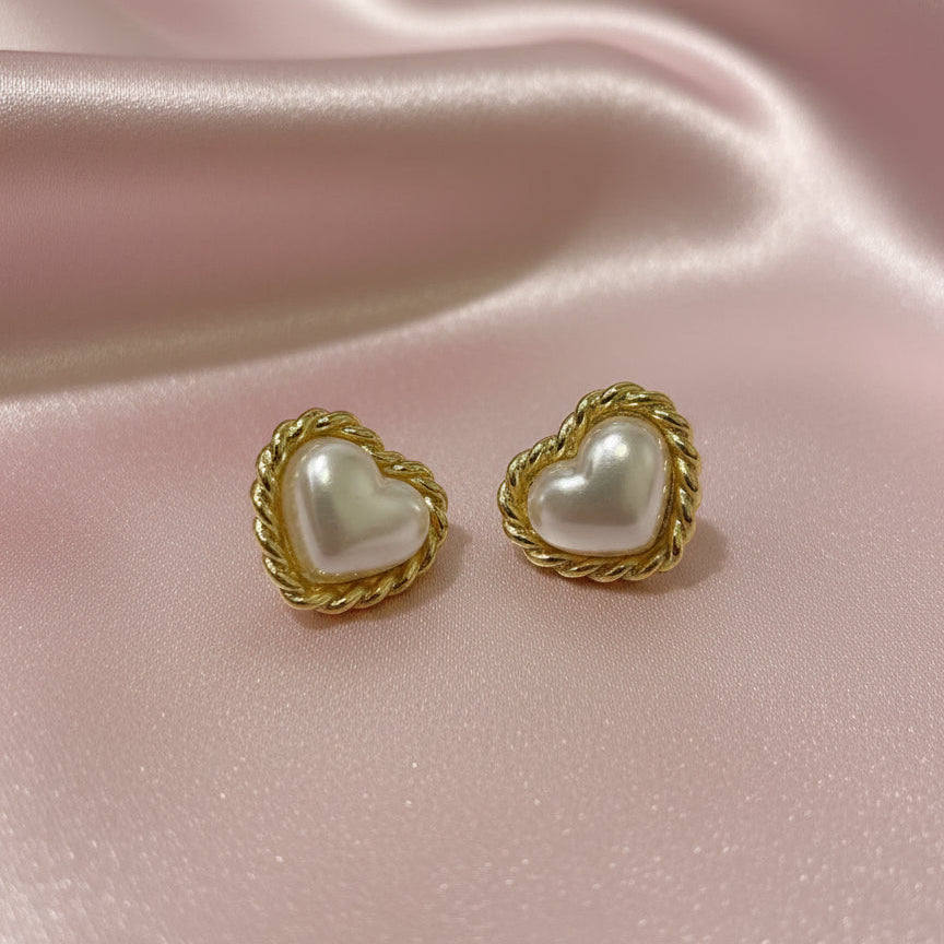 Aretes Corazón Perla