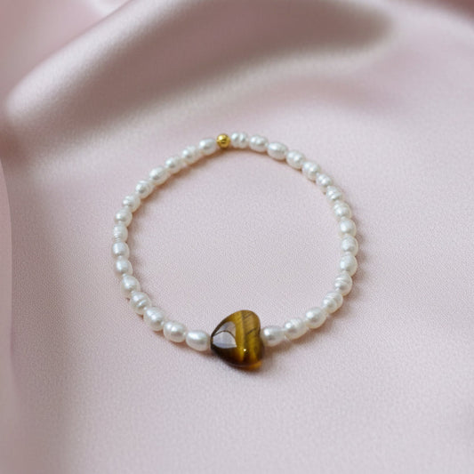 Pulsera Perlas con Corazon