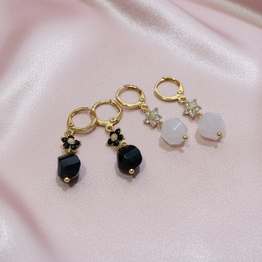 Arracadas Flores con Piedras