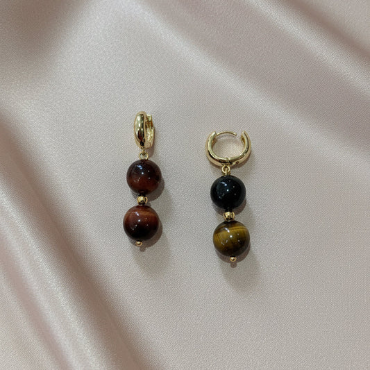 Arracadas con Piedra Ojo de Tigre