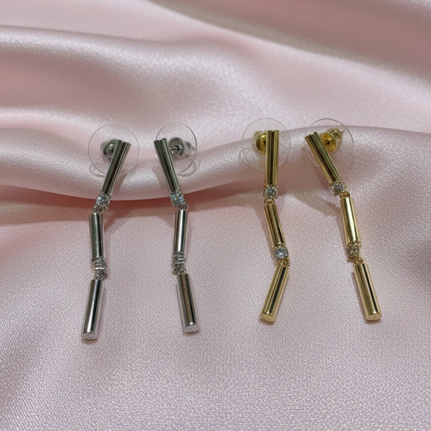 Aretes Barritas Zirconias