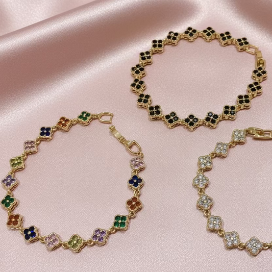 Pulsera Flores Zirconias