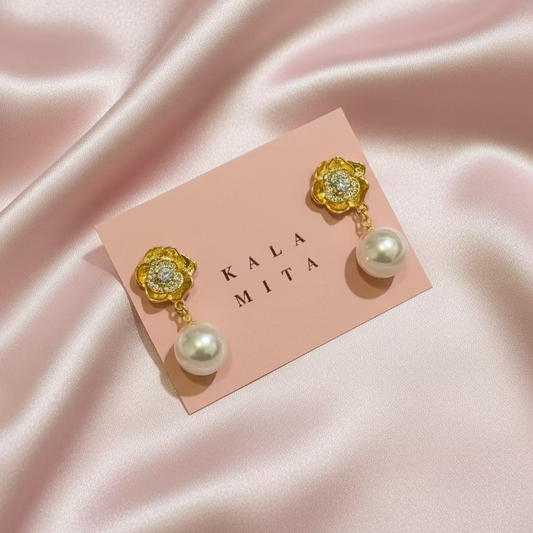 Aretes Flor y Perla