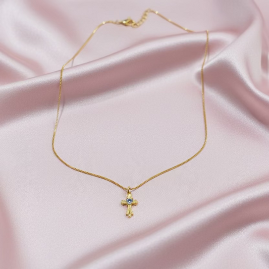Collar Cruz con Zirconia