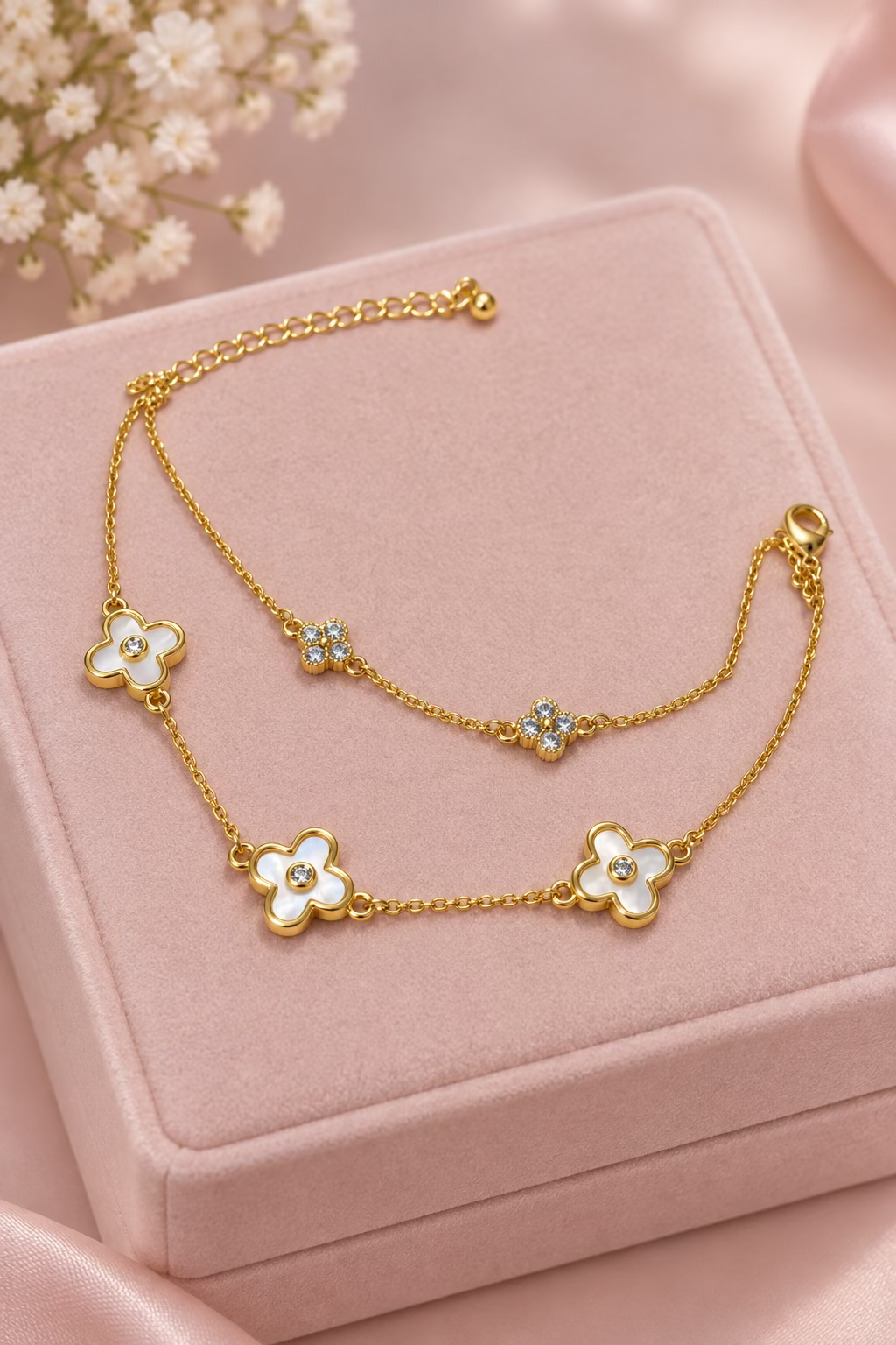 Pulsera Doble Flores