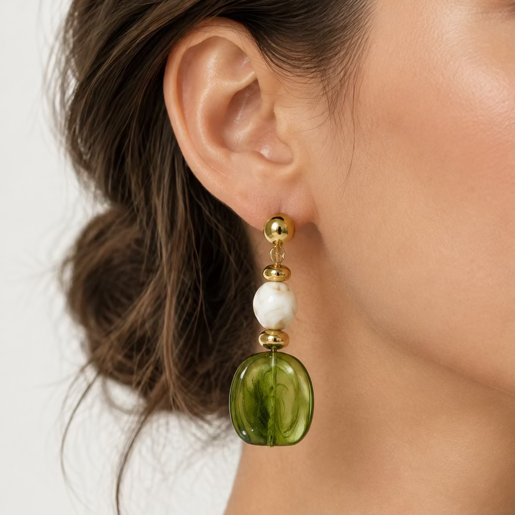 Aretes Piedra Verde