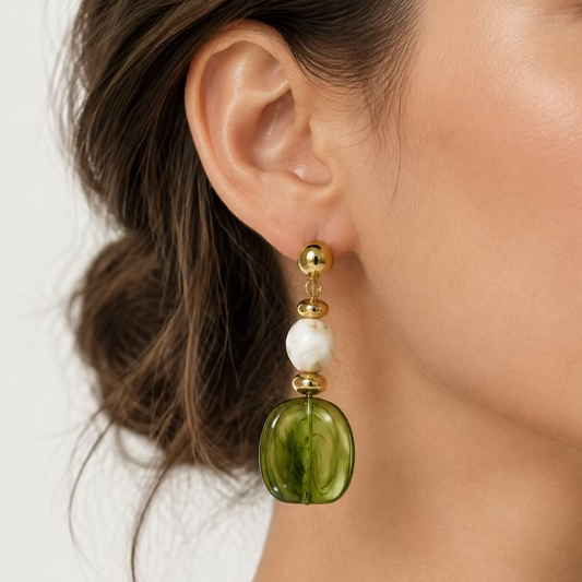 Aretes Piedra Verde