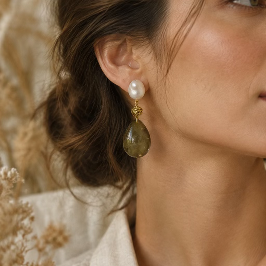 Aretes Piedra Café