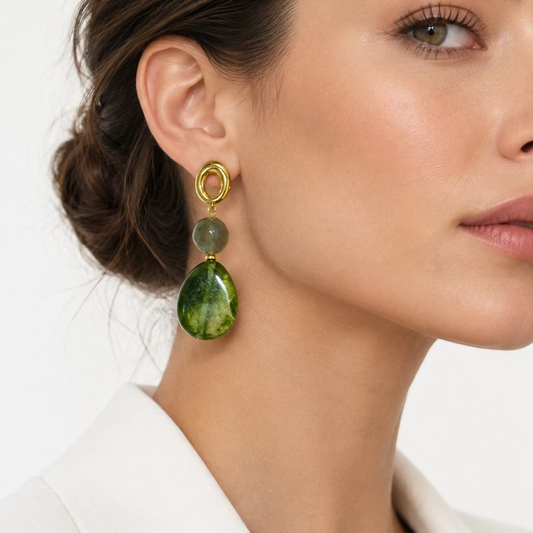 Aretes Ovalados Verdes