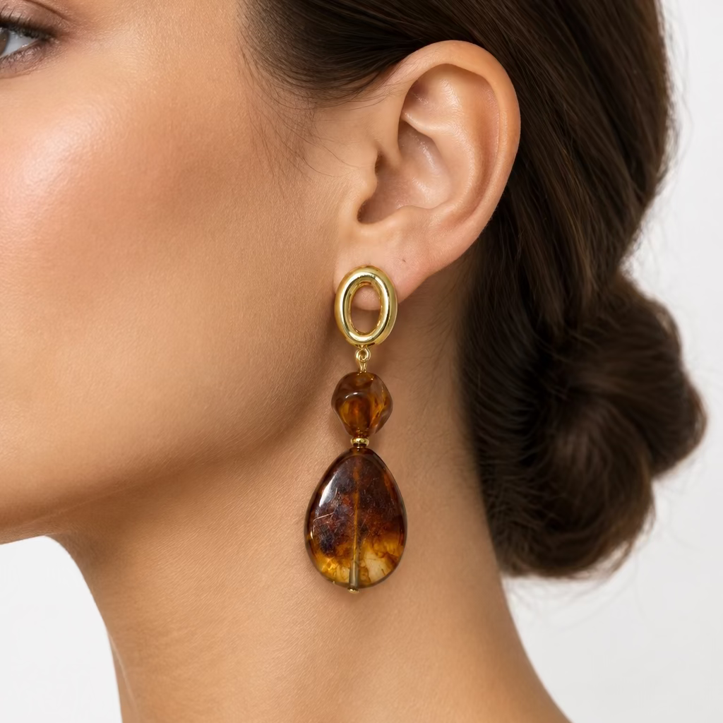 Aretes Ovalados Café