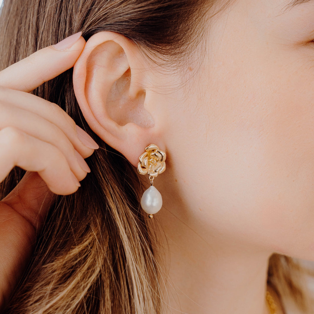 Aretes Flor y Perla