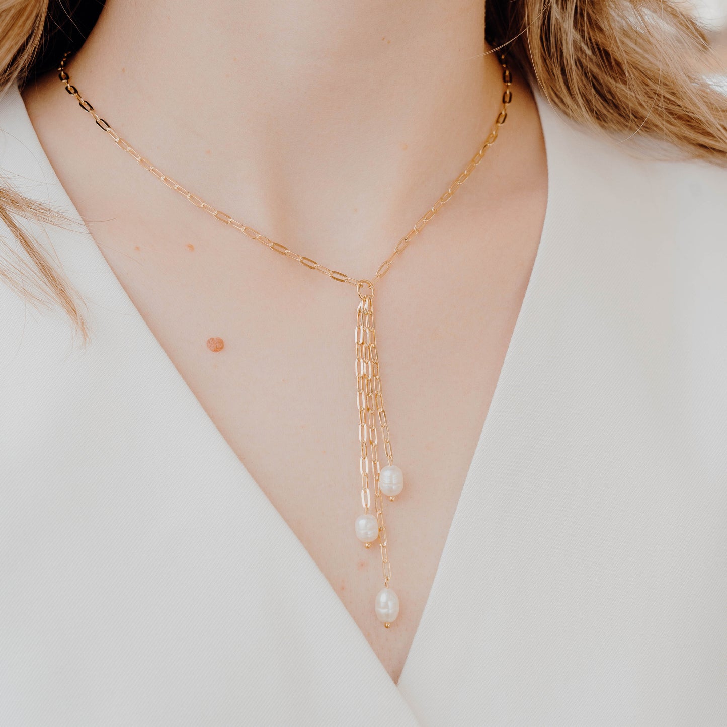 Lariat Tira de Perlas