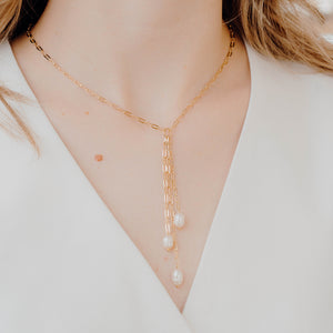 Lariat Tira de Perlas
