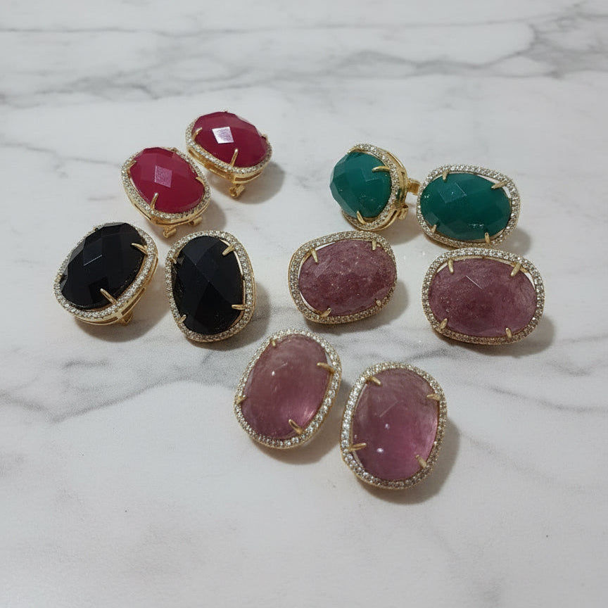 Aretes Piedra Color