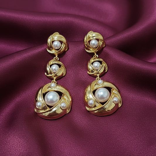 Aretes con 3 Perlas