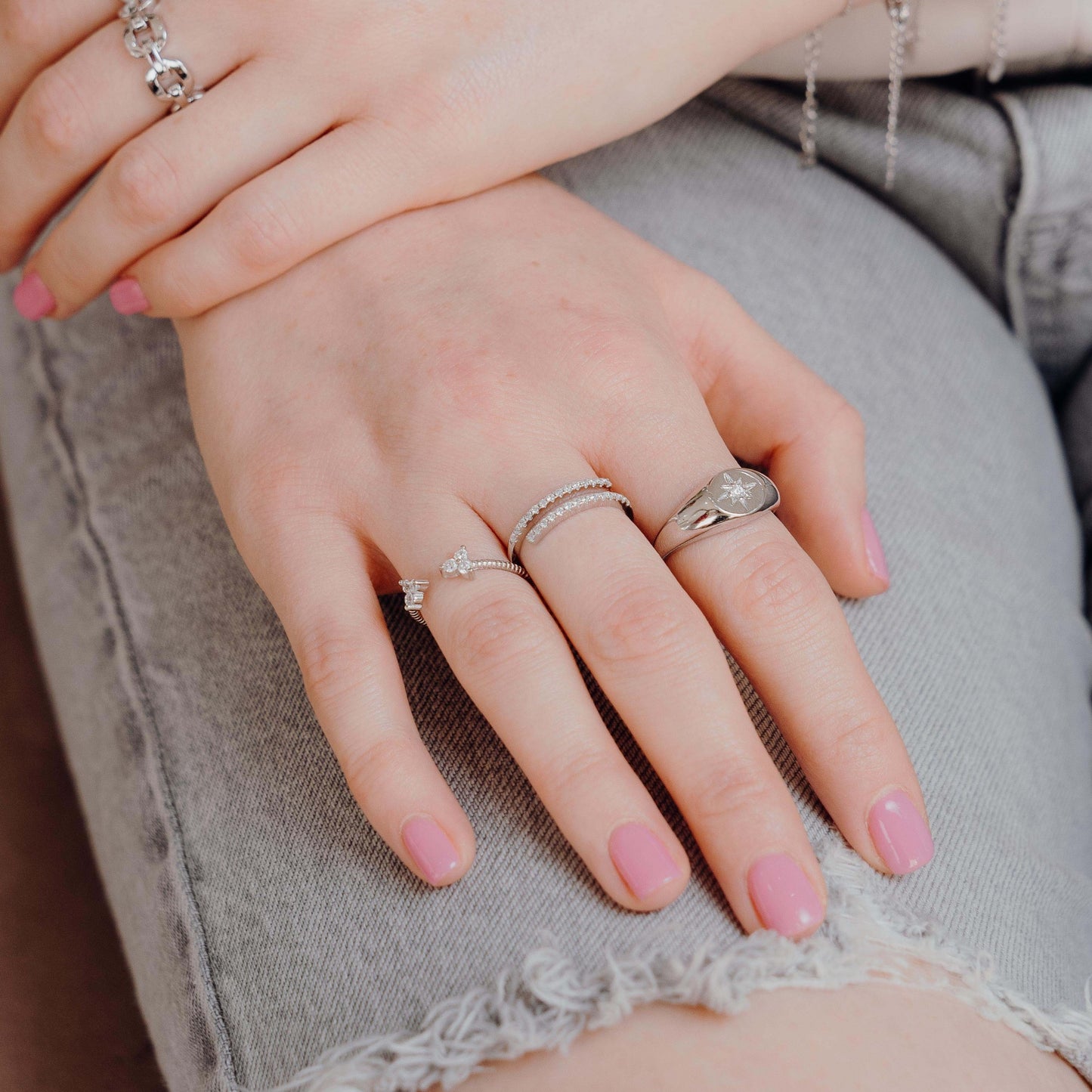 Anillo Trío Plateado
