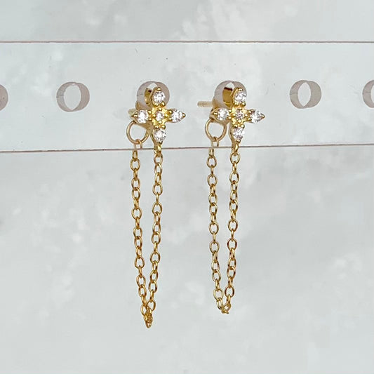 Piercing Cadena Flor Dorado
