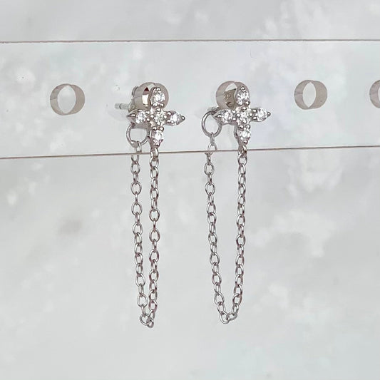 Piercing Cadena Flor Plateado