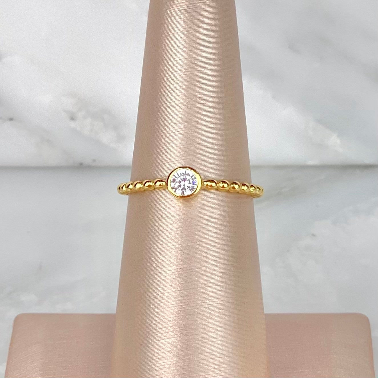 Anillo Zirconia Dorado