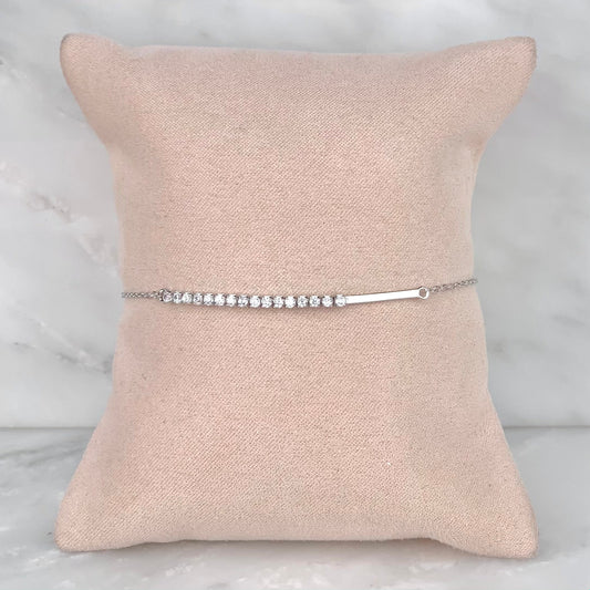 Pulsera Zirconias Plateada
