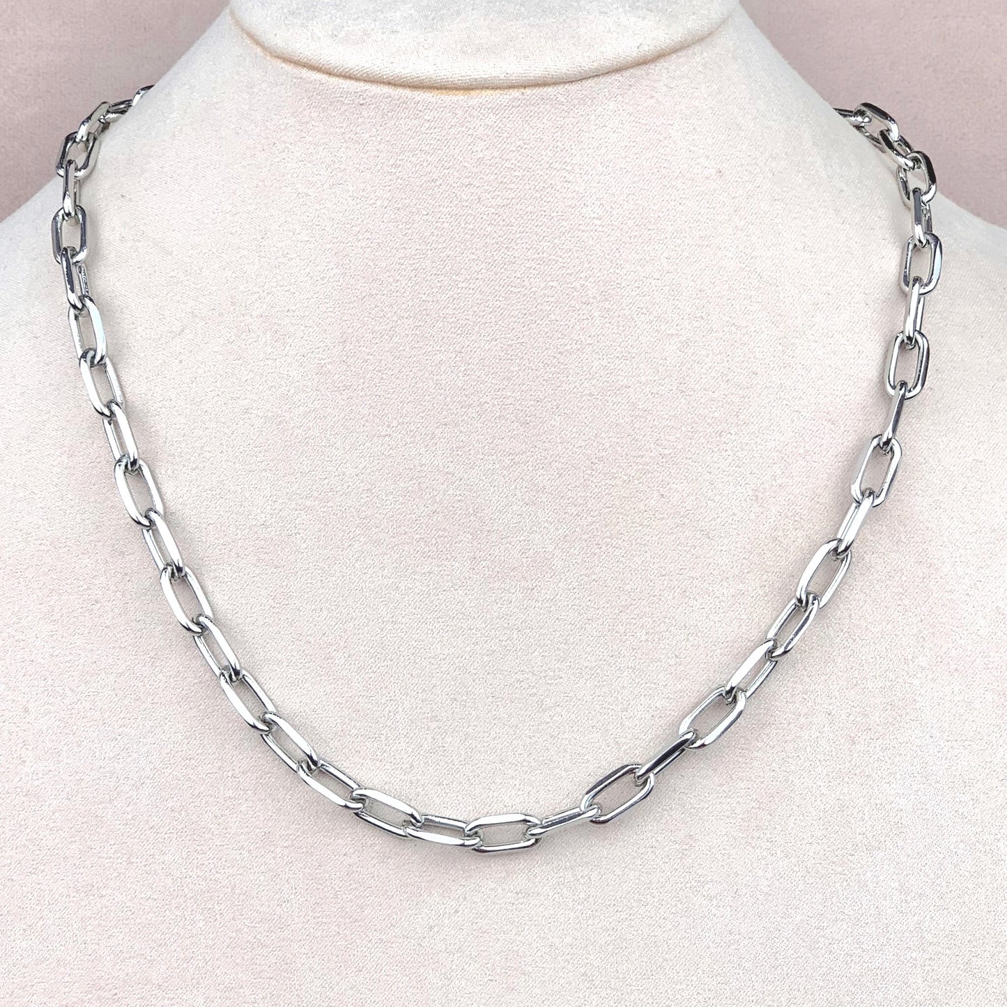 Collar Eslabones Plateado