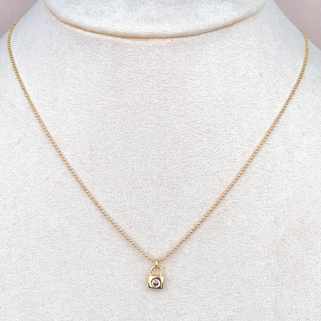 Collar Candado Zirconia Mini