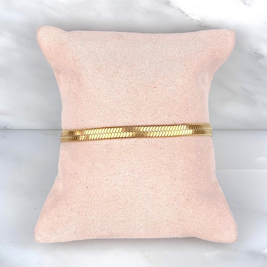 Pulsera Cadena Planchada Dorada