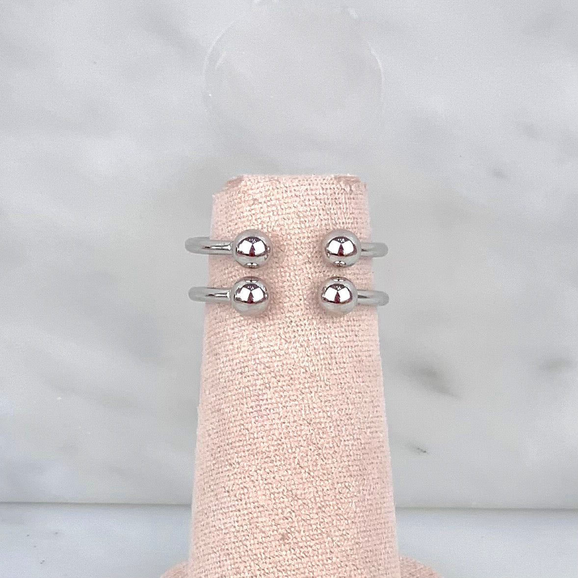 Anillo Esferas Plateado