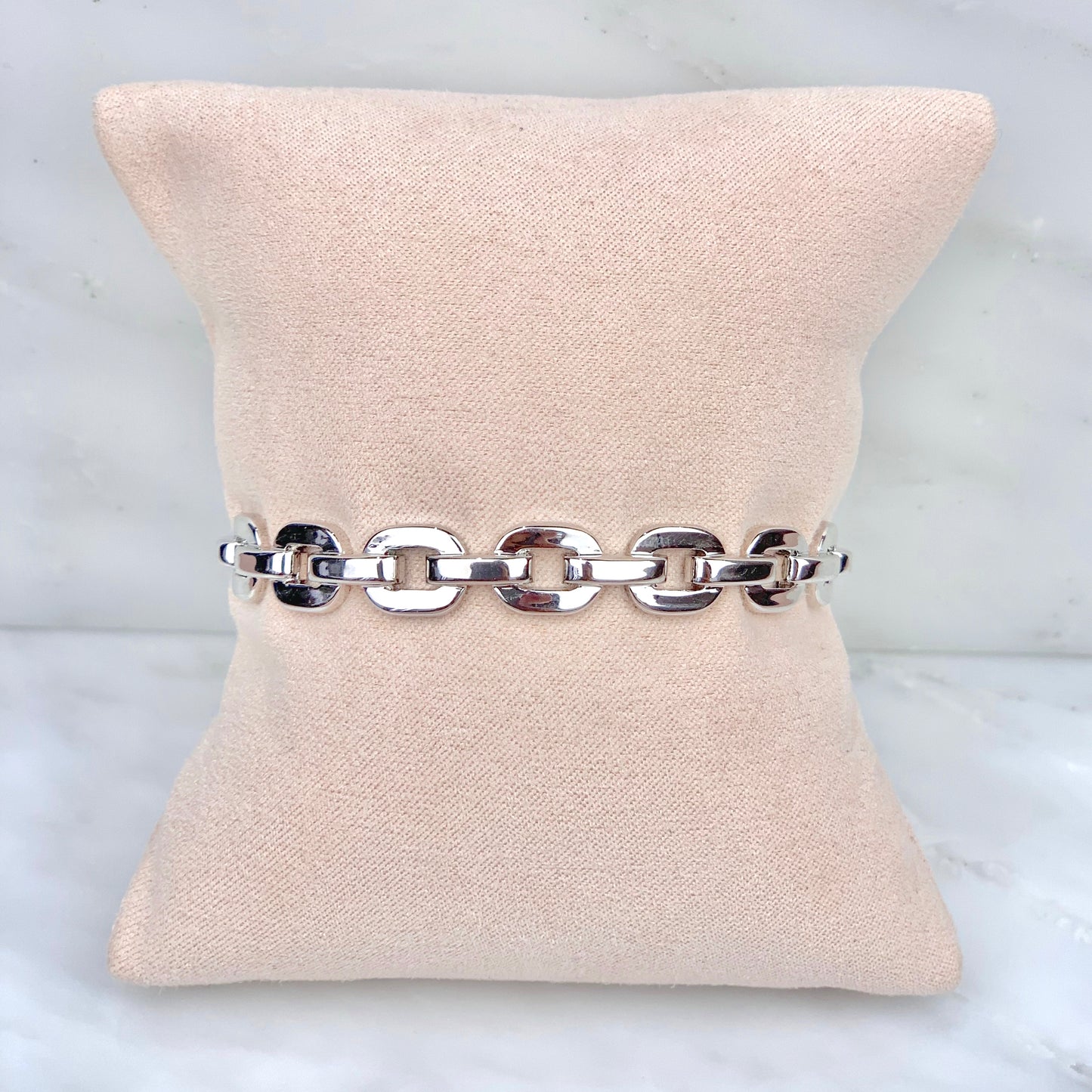 Brazalete Eslabones Plateado