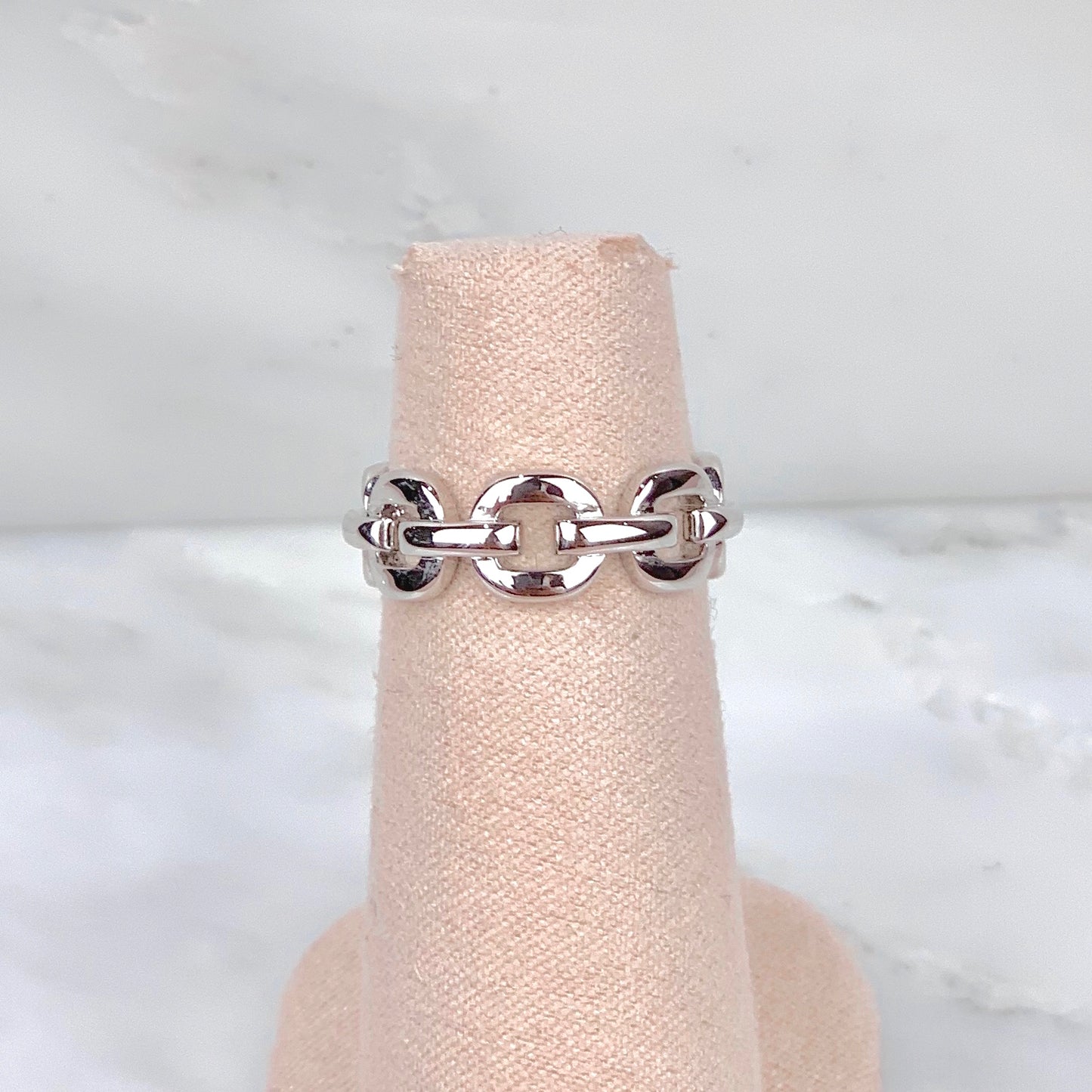 Anillo Eslabones Plateado