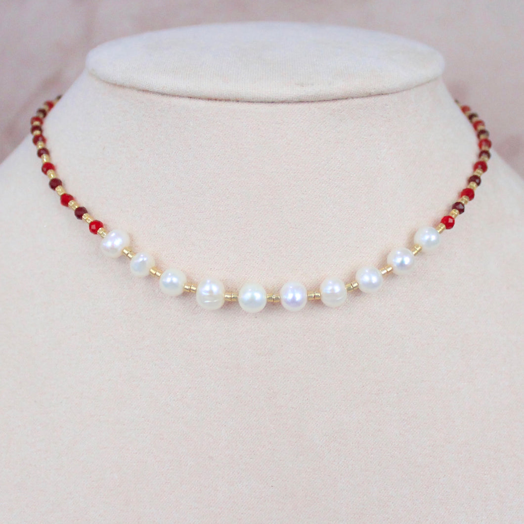 Choker de Perlas rojo
