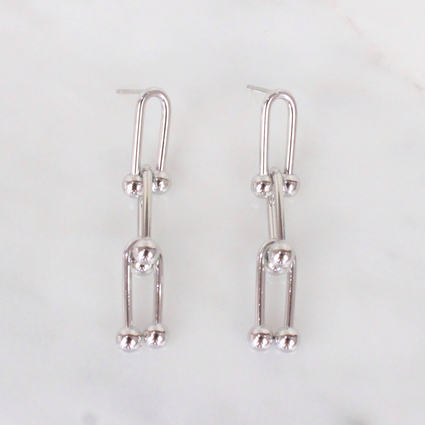 Aretes Chunky Chain Plateados