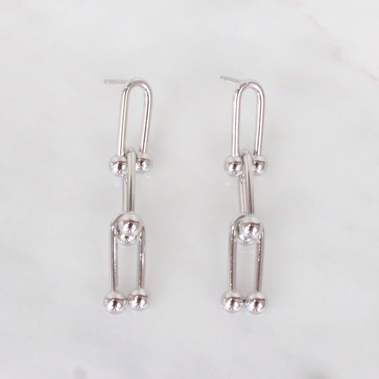 Aretes Chunky Chain Plateados