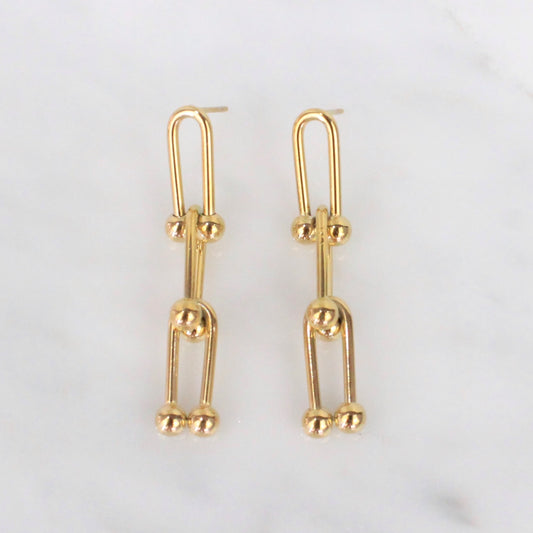Aretes Chunky Chain Dorados