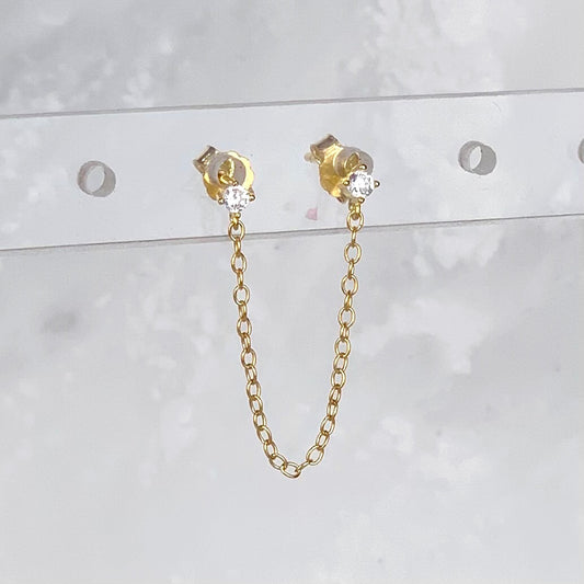 Piercing Doble Cadena Dorado