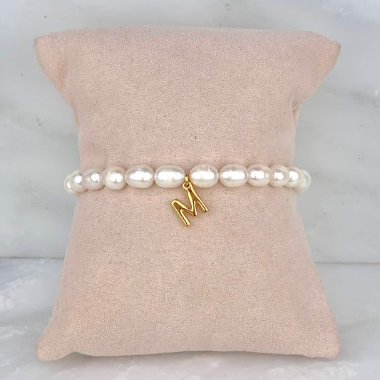 Pulsera Perlas Inicial