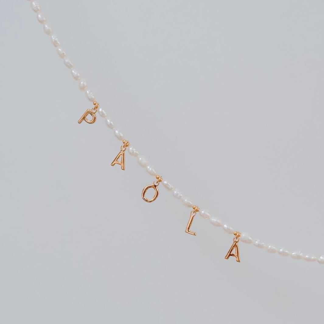 Collar Perlas Nombre Personalizado